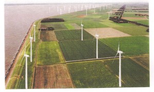 windmolens op een rij geplaatst
