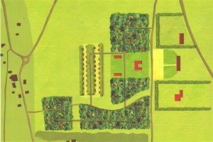 schetsontwerp van het bosmodel