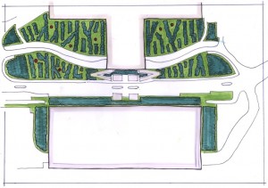 ontwerp met veel hagen