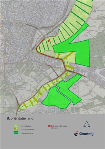 tekening van de orientatie in landschap