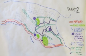 schets van blauw-groene structuur van Wijchen