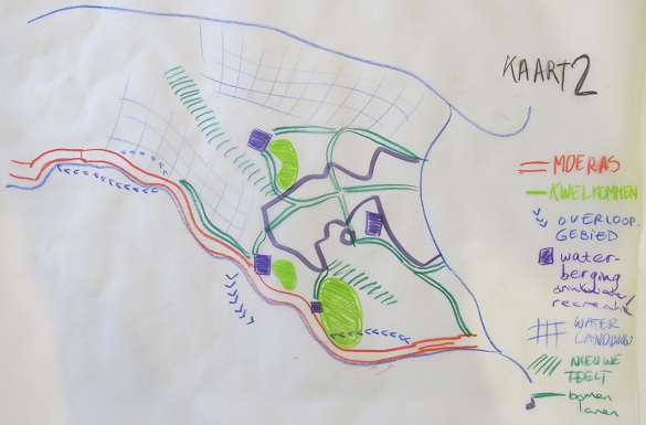schets van blauw-groene structuur van Wijchen