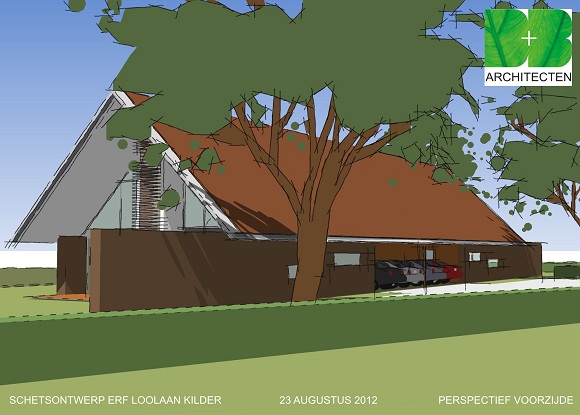 3d tekening vanaf de tuinzijde