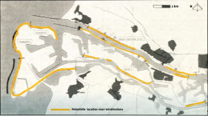 lokatie voor windmolens Rotterdam