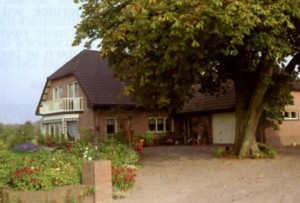 Boerderij met grote kastanjeboom op erf